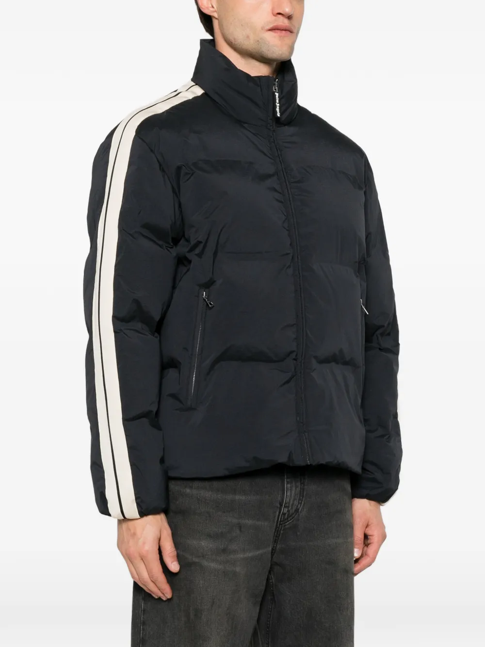 Palm Angels logo-print side-stripe jacket Zwart