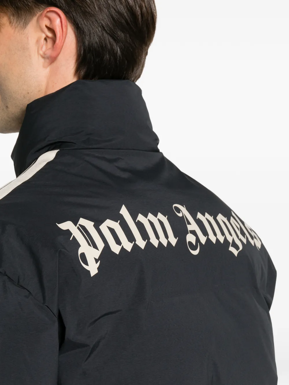 Palm Angels logo-print side-stripe jacket Zwart