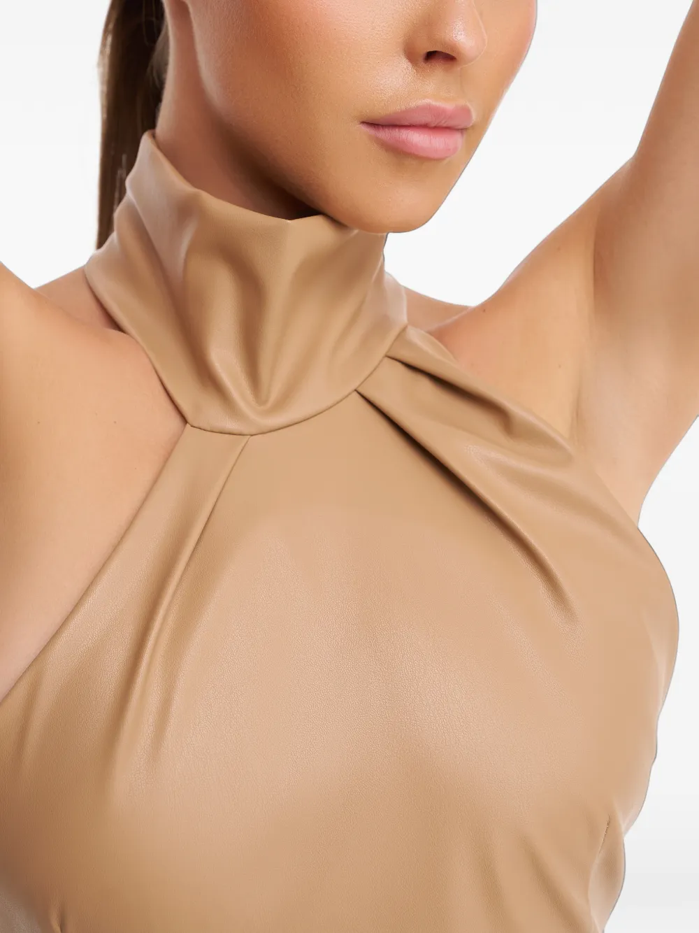 Lika halterneck cutout bodysuit Beige