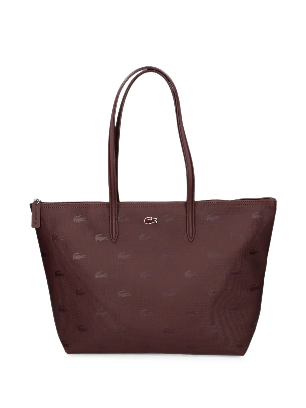 Lacoste large monogram-print shoulder bag - Rosso
