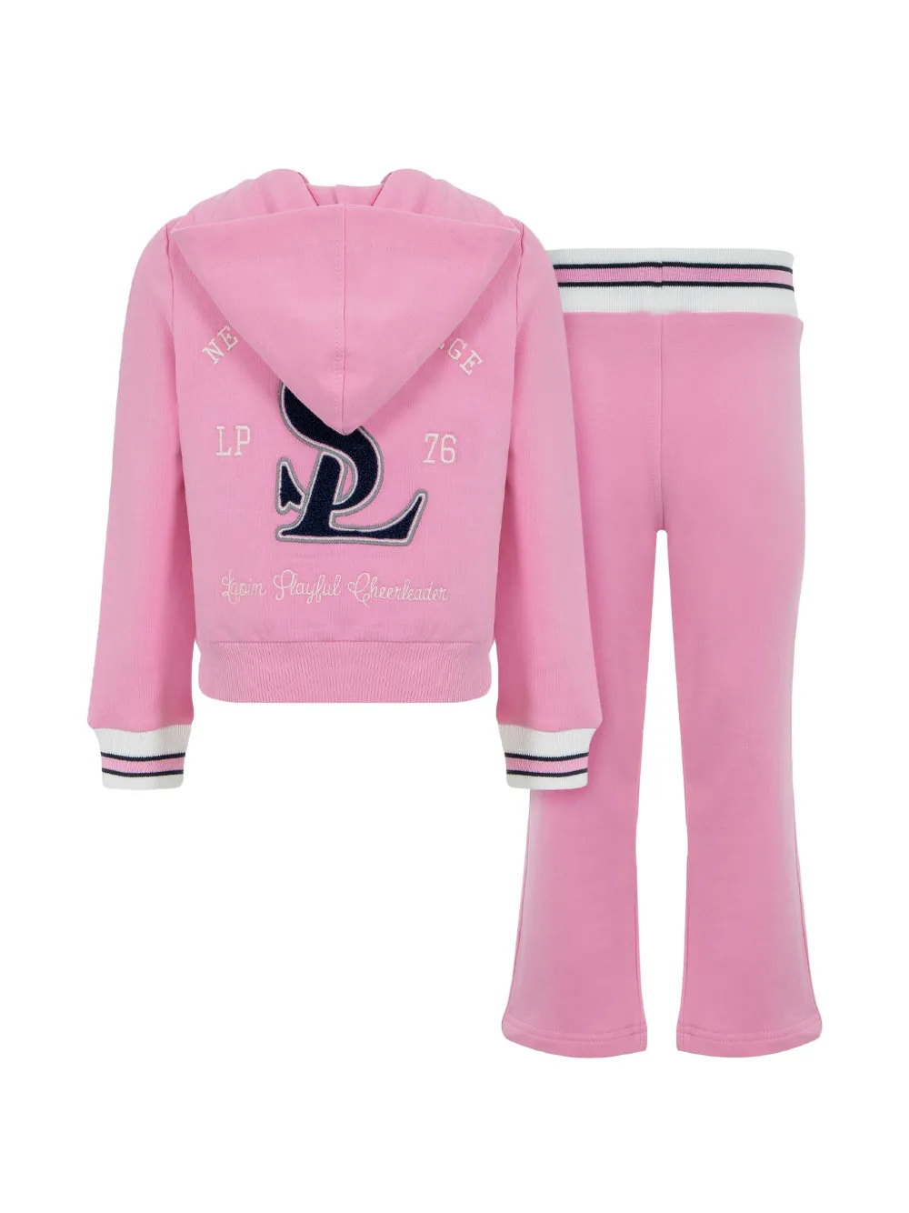 Lapin House Twee trainingspakken met logo-patch en rits Roze