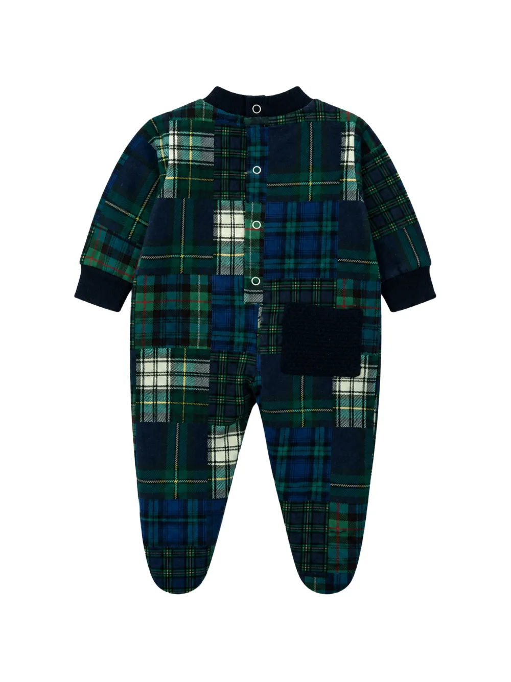 Lapin House Pyjama met tartan-ruit en logo-print Blauw