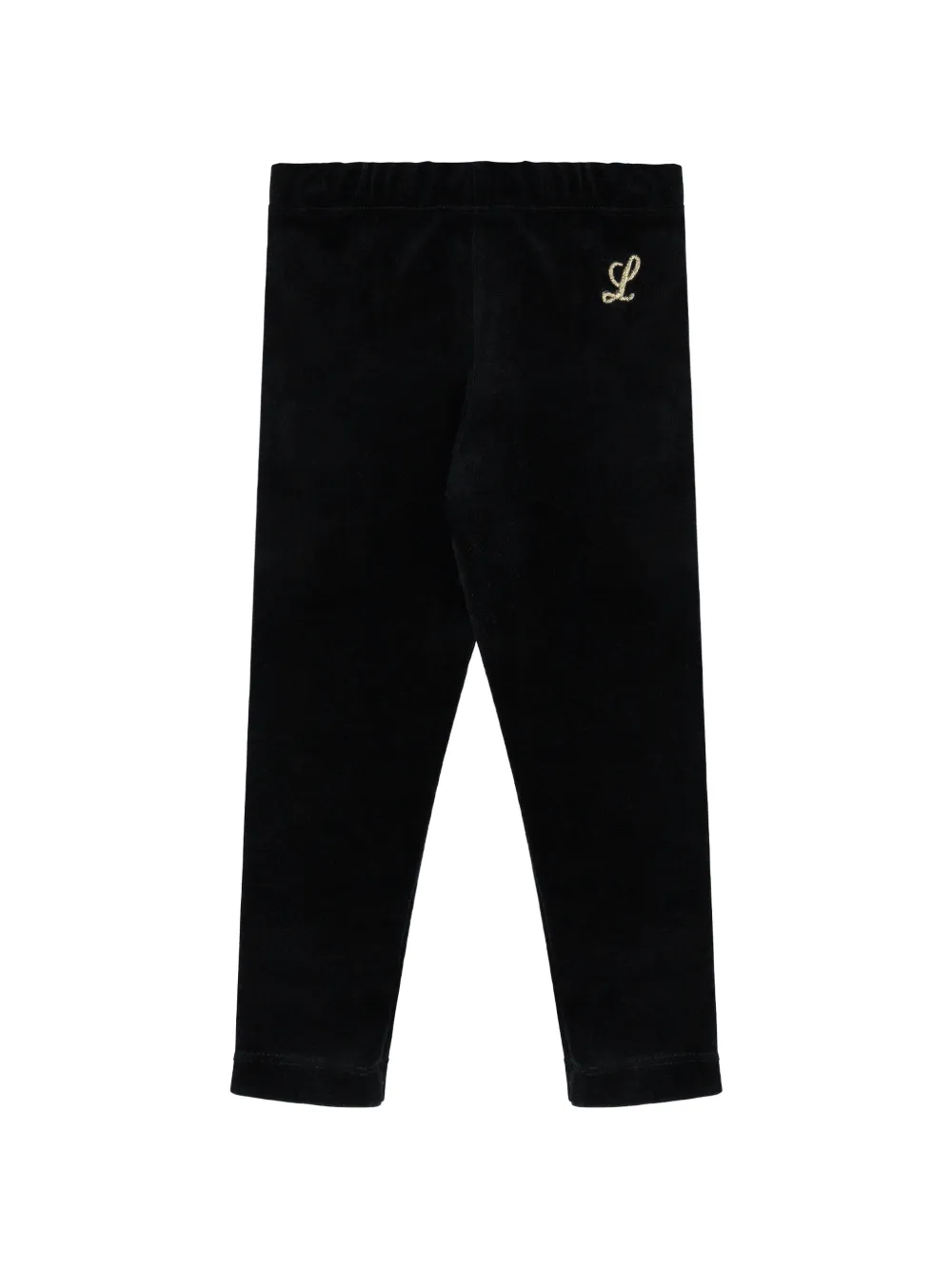 Lapin House monogram-embroidered leggings - Nero