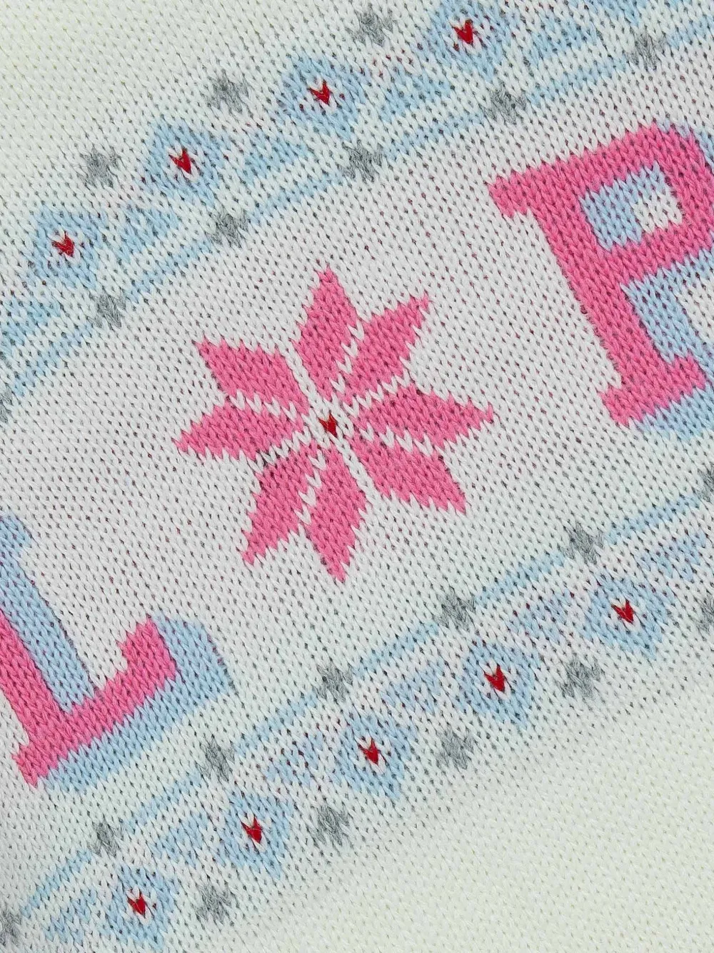 Lapin House Fair Isle gebreide jurk met capuchon Wit