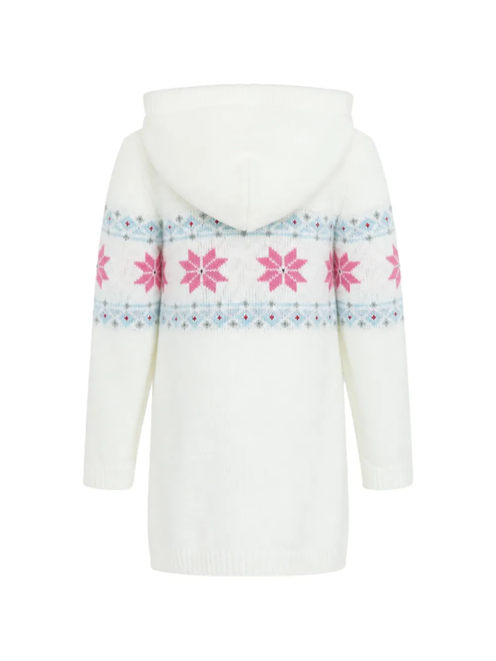 Lapin House Fair Isle gebreide jurk met capuchon Wit