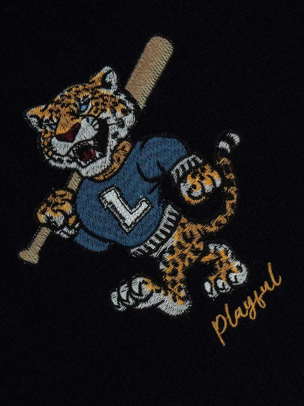 Lapin House Trui met geborduurde tijger Blauw