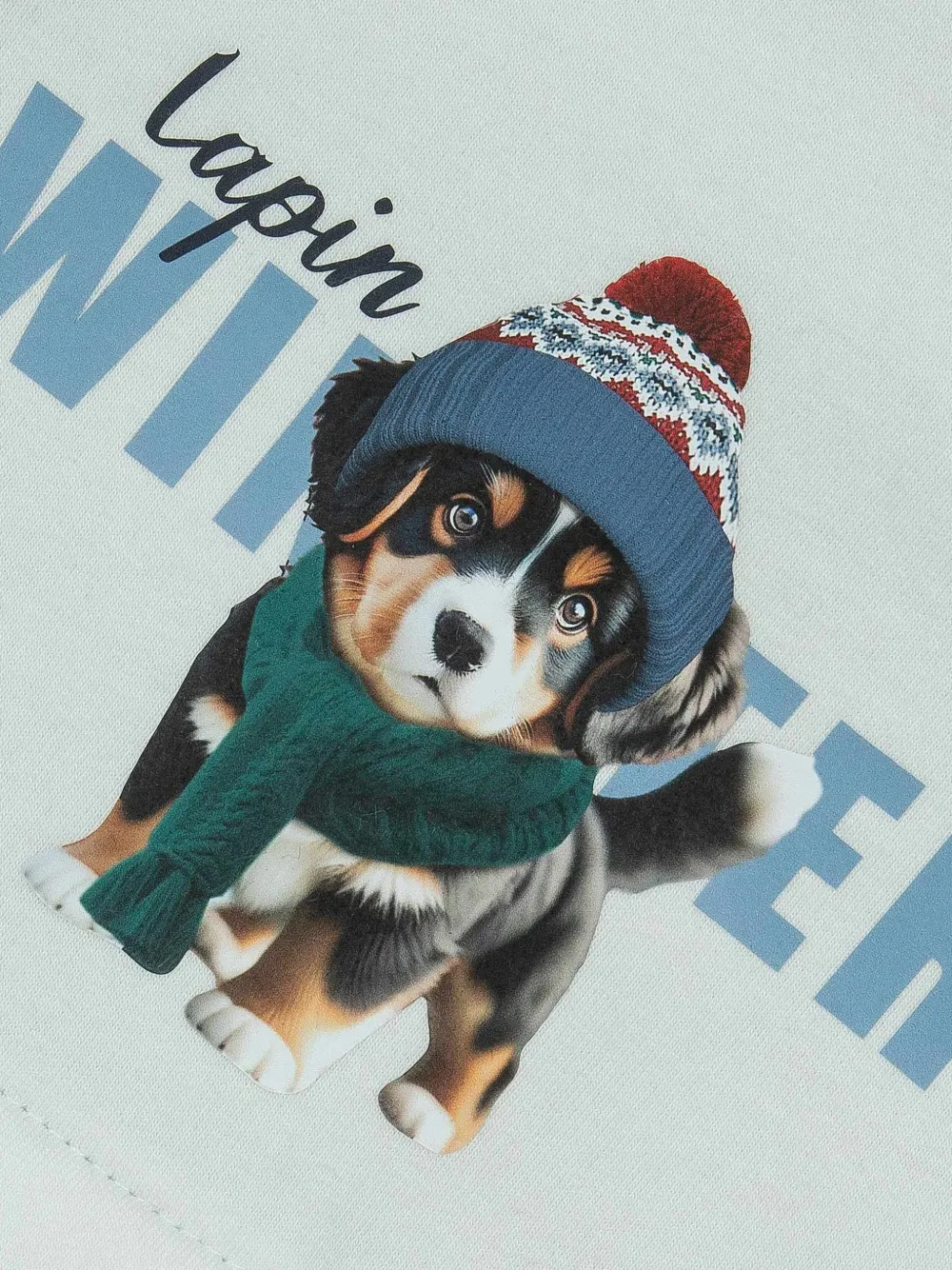 Lapin House Romper met afwerking in tartan-ruit en honden-print Blauw