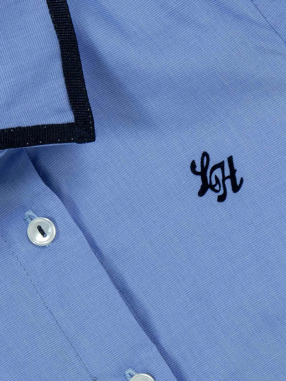 Lapin House Shirt met geborduurd logo en contrasterende afwerking Blauw