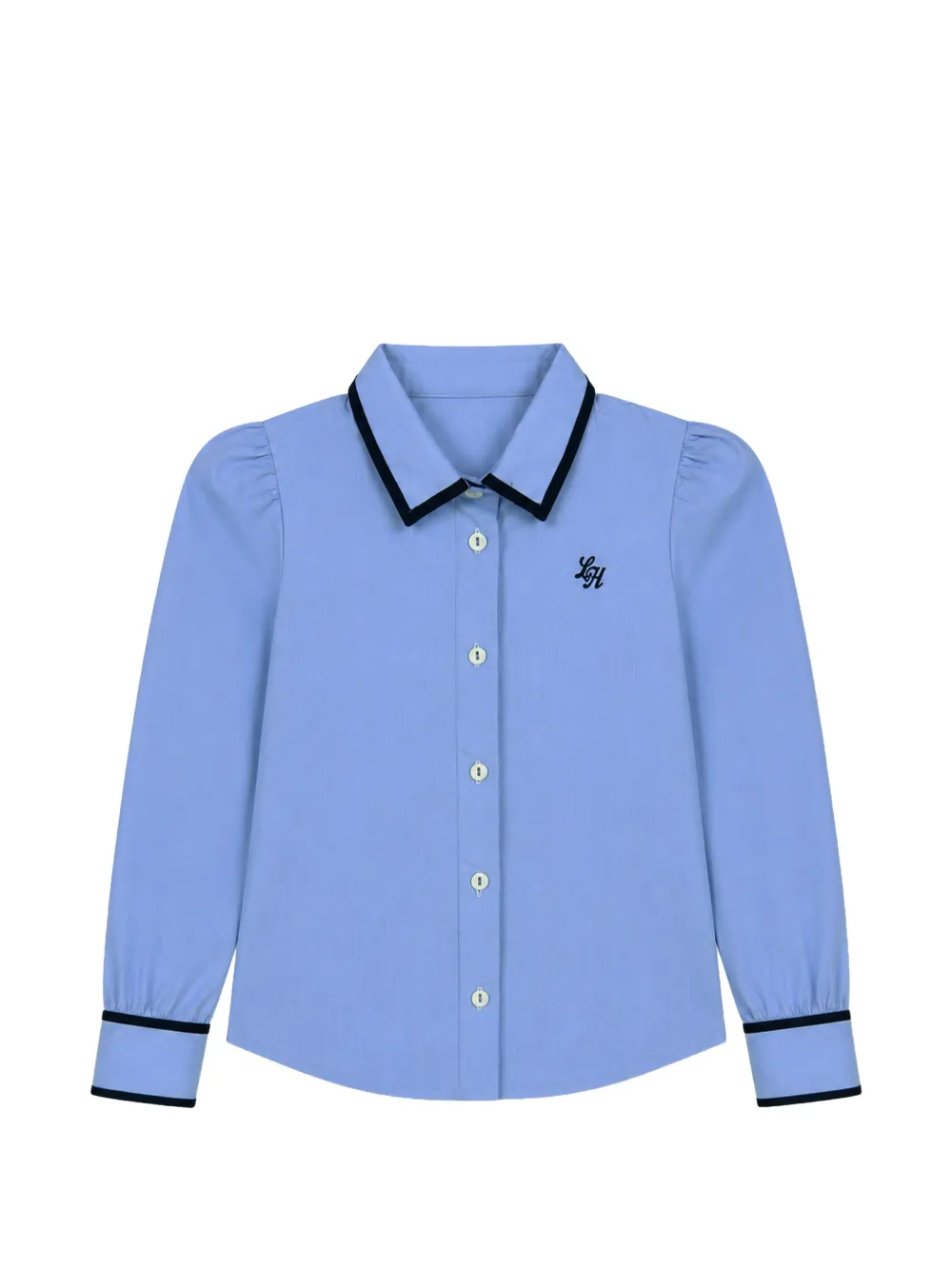 Lapin House logo-embroidered contrast-trim shirt - Blau