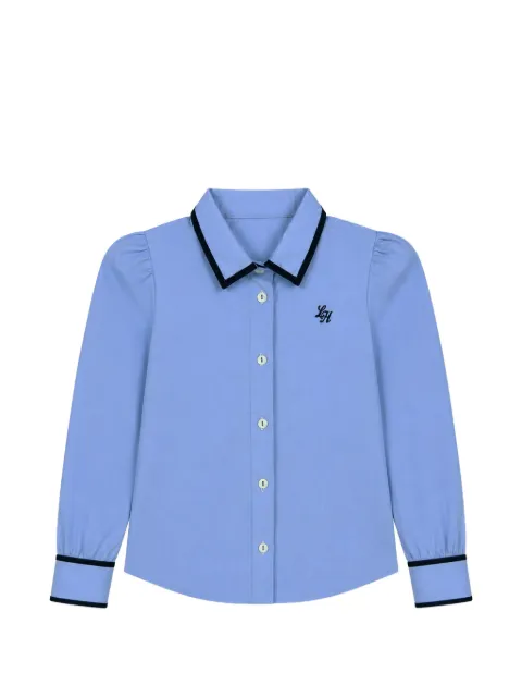 Lapin House logo-embroidered contrast-trim shirt