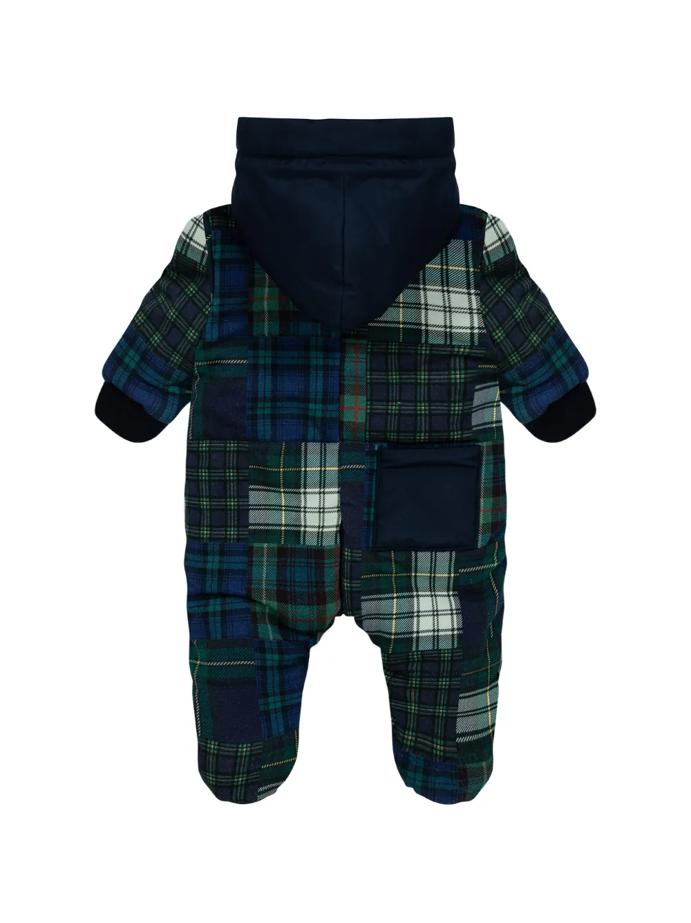 Lapin House Skipak met patchwork in tartan-ruit en capuchon Blauw