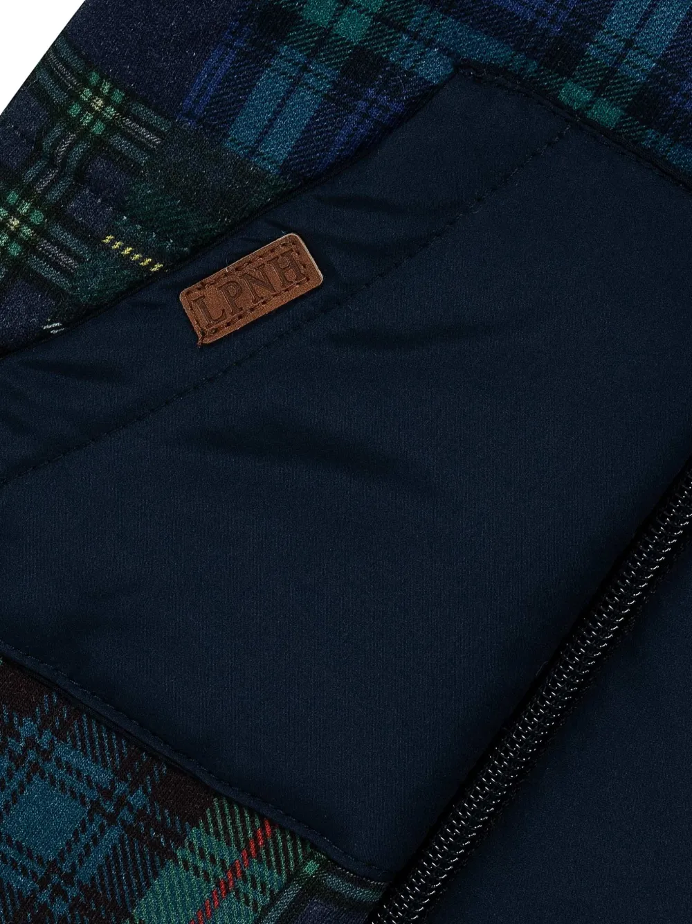 Lapin House Skipak met patchwork in tartan-ruit en capuchon Blauw