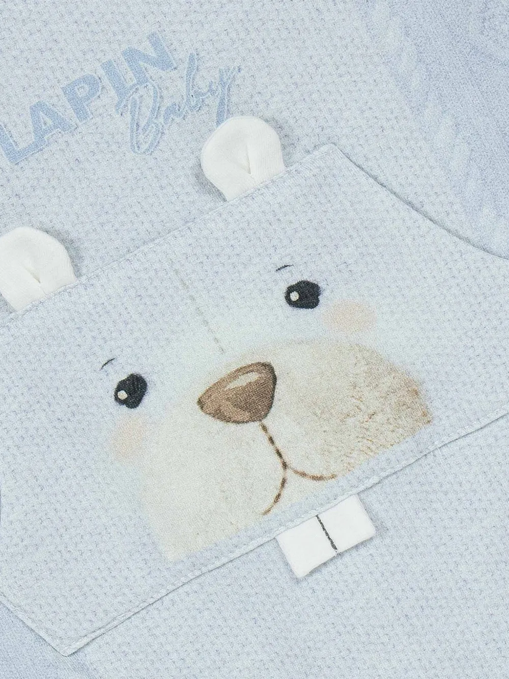 Lapin House Kabelgebreide pyjama met beer-patch Blauw