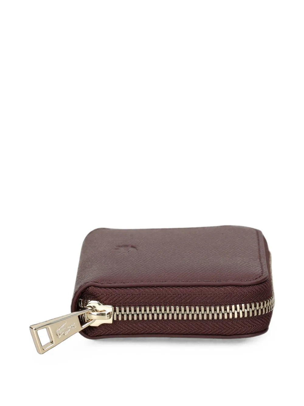 Lacoste Champs-Élysées leren mini-portemonnee met logo-print Rood