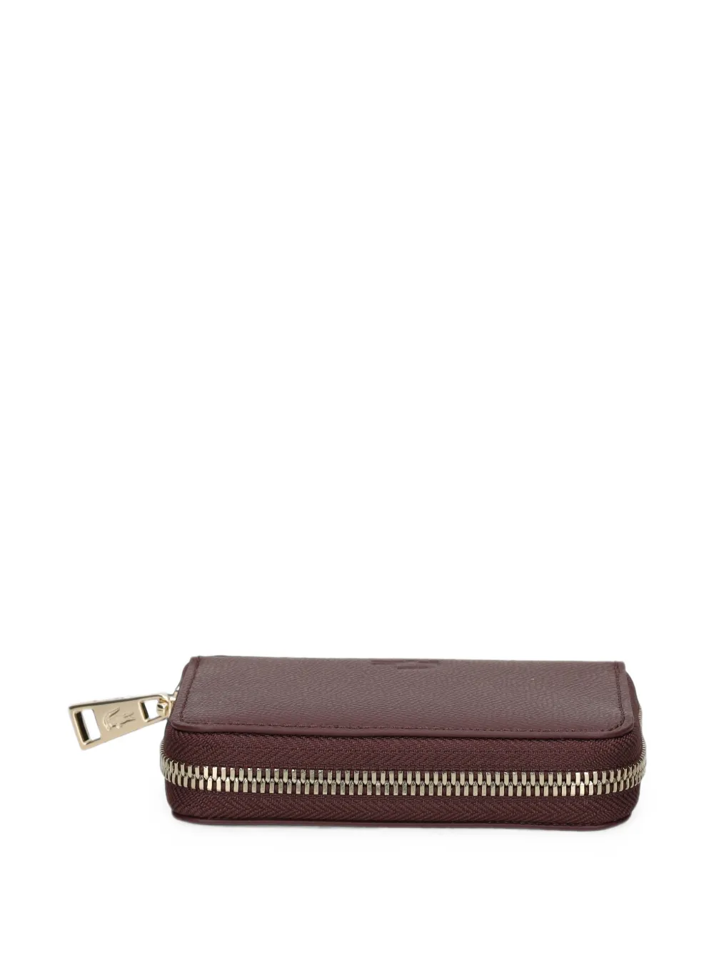 Lacoste Champs-Élysées leren mini-portemonnee met logo-print Rood
