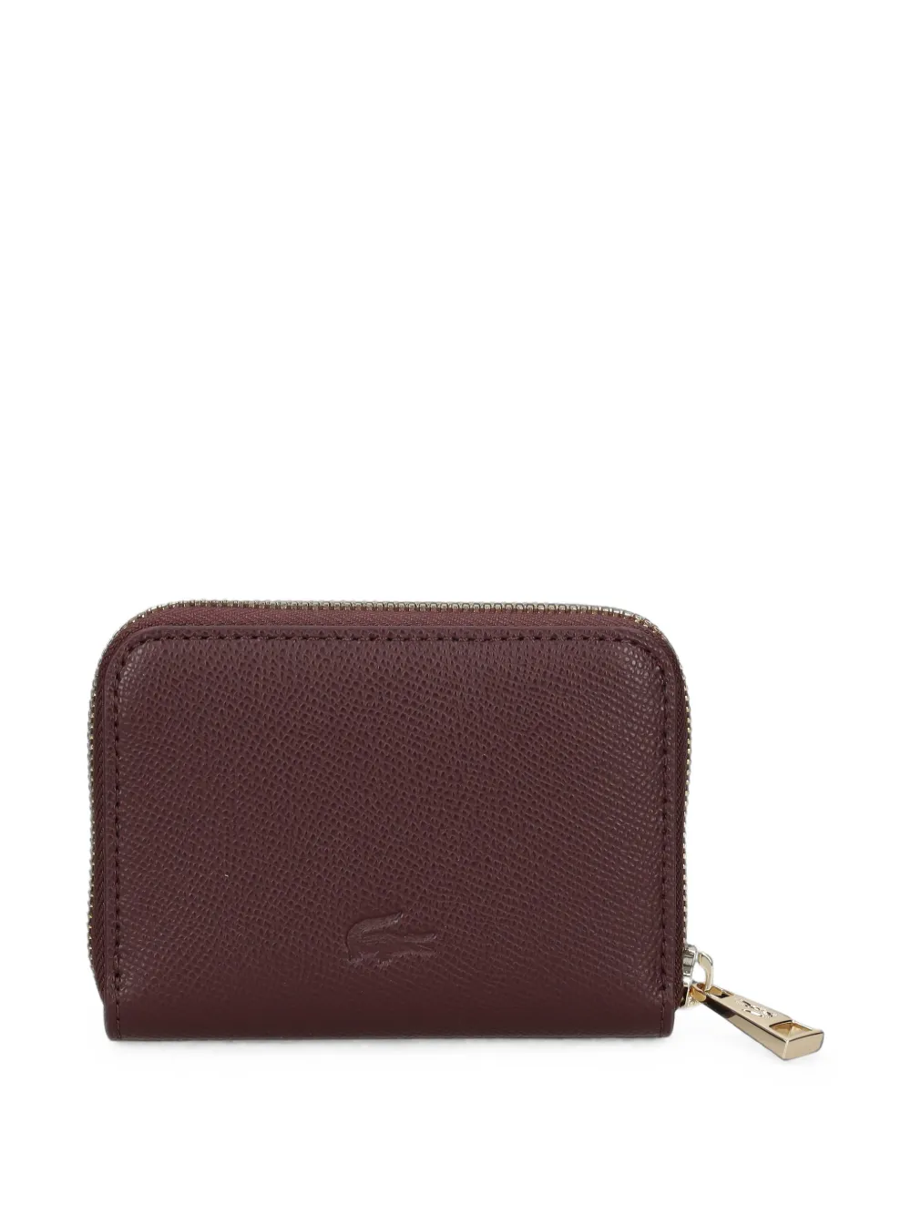 Lacoste Champs-Élysées leren mini-portemonnee met logo-print Rood