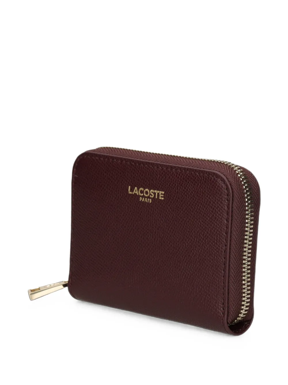 Lacoste Champs-Élysées leren mini-portemonnee met logo-print Rood