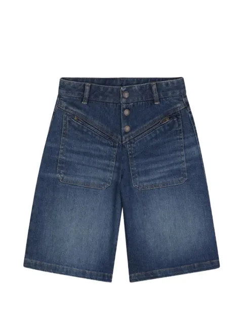 Chloé Kids whiskering-effect patch-pocket shorts