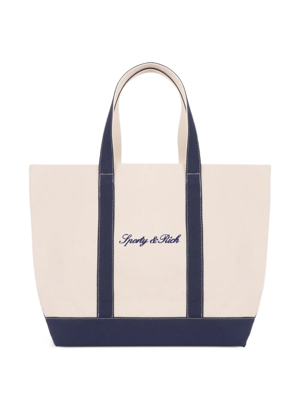 Sporty & Rich Mittelgroße Signature Tote Bag mit Logo - Nude