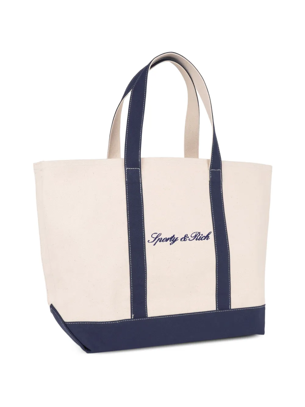 Sporty & Rich Medium Signature shopper met logo Beige