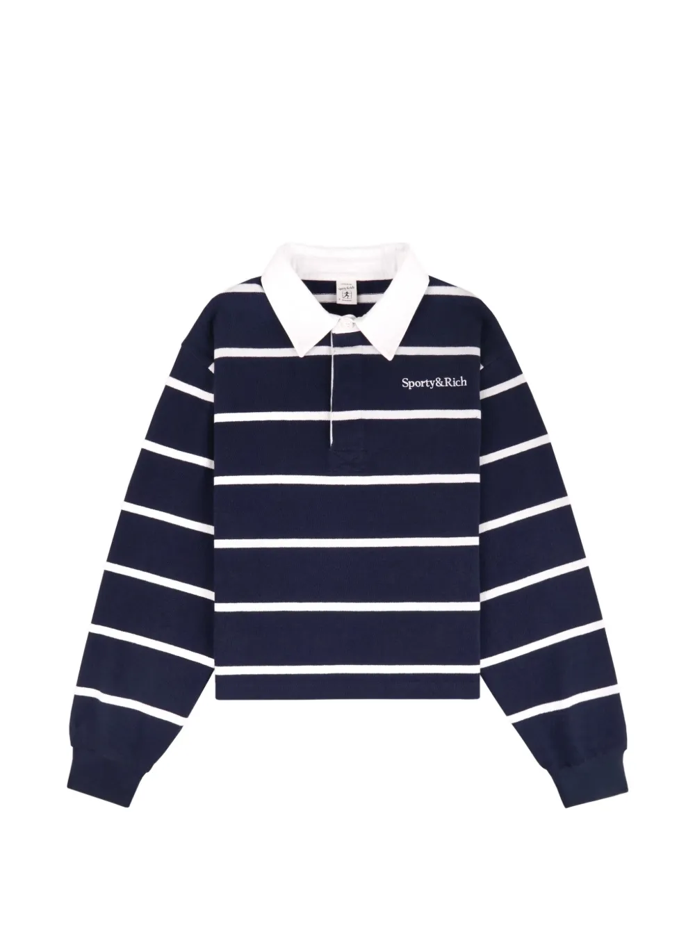 Sporty & Rich Serif Logo Rugby-Poloshirt - Blau