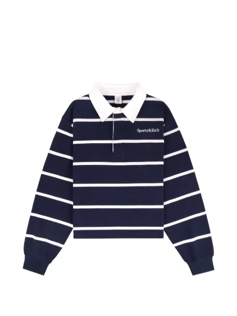 Sporty & Rich Serif Logo rugby polo shirt
