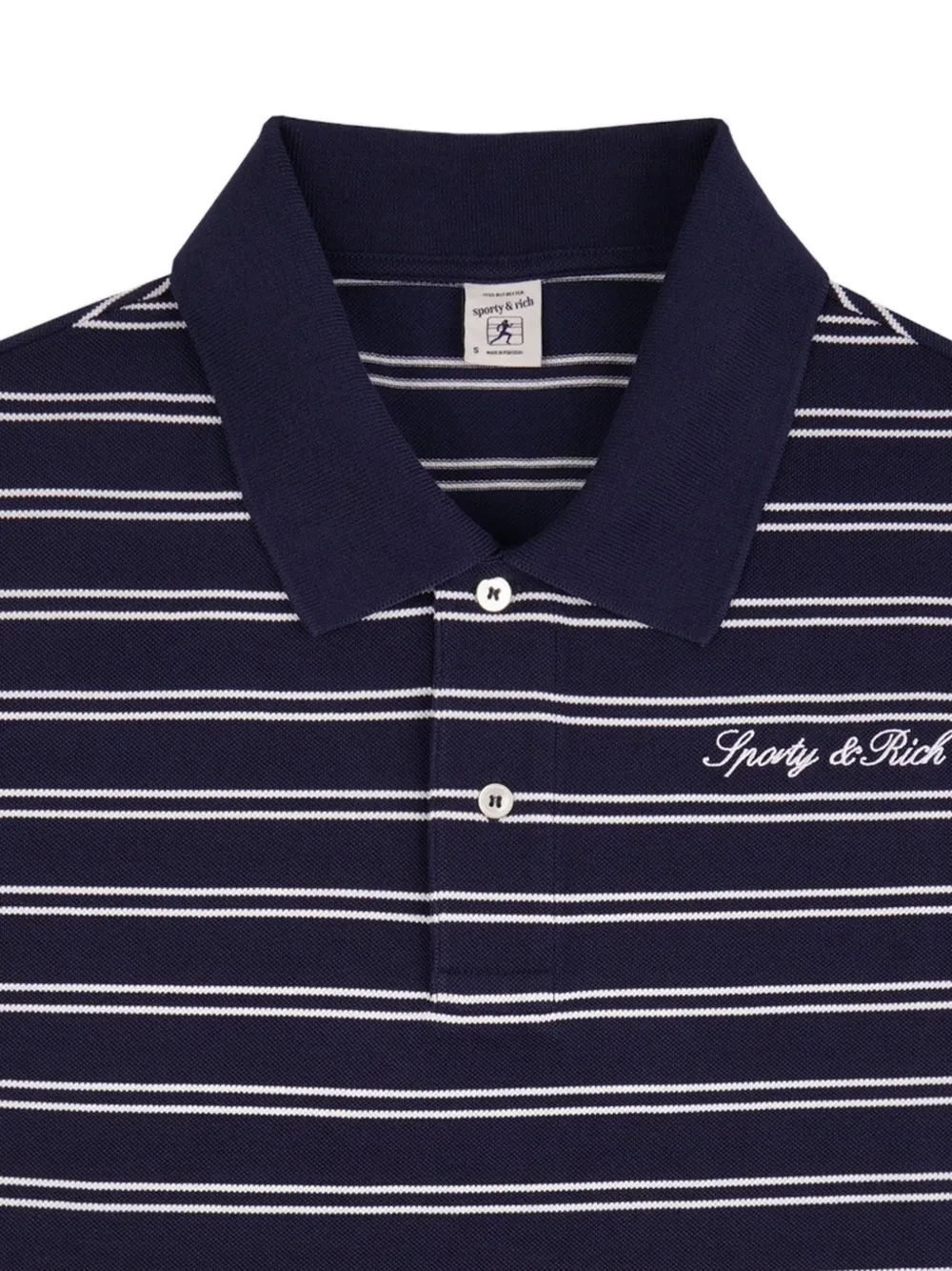 Sporty & Rich Gestreept poloshirt Blauw
