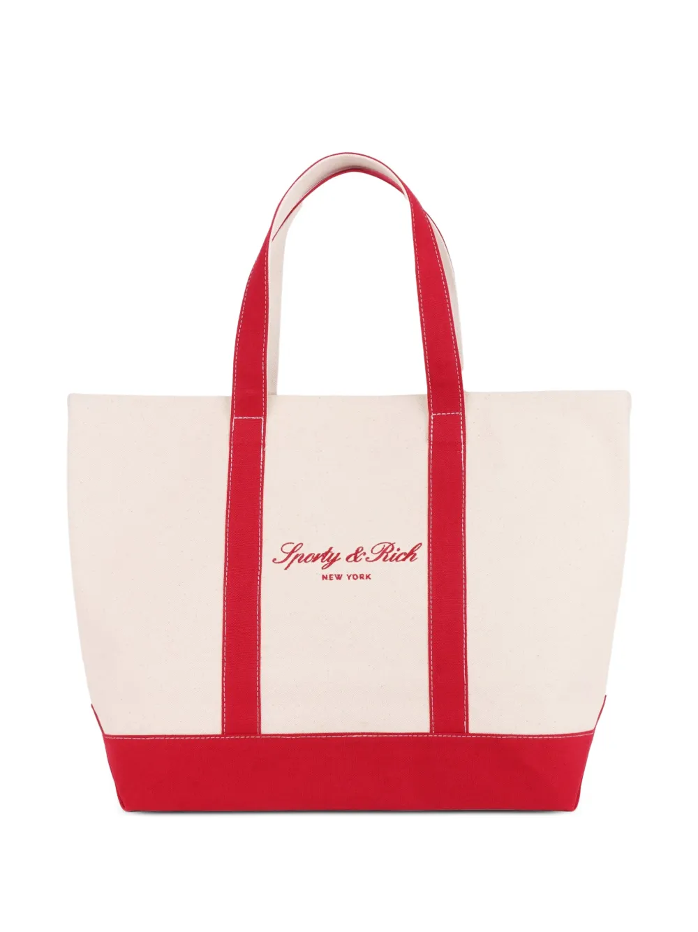 Sporty & Rich Mittelgroßer Signature NY Tote Bag mit Logo - Nude
