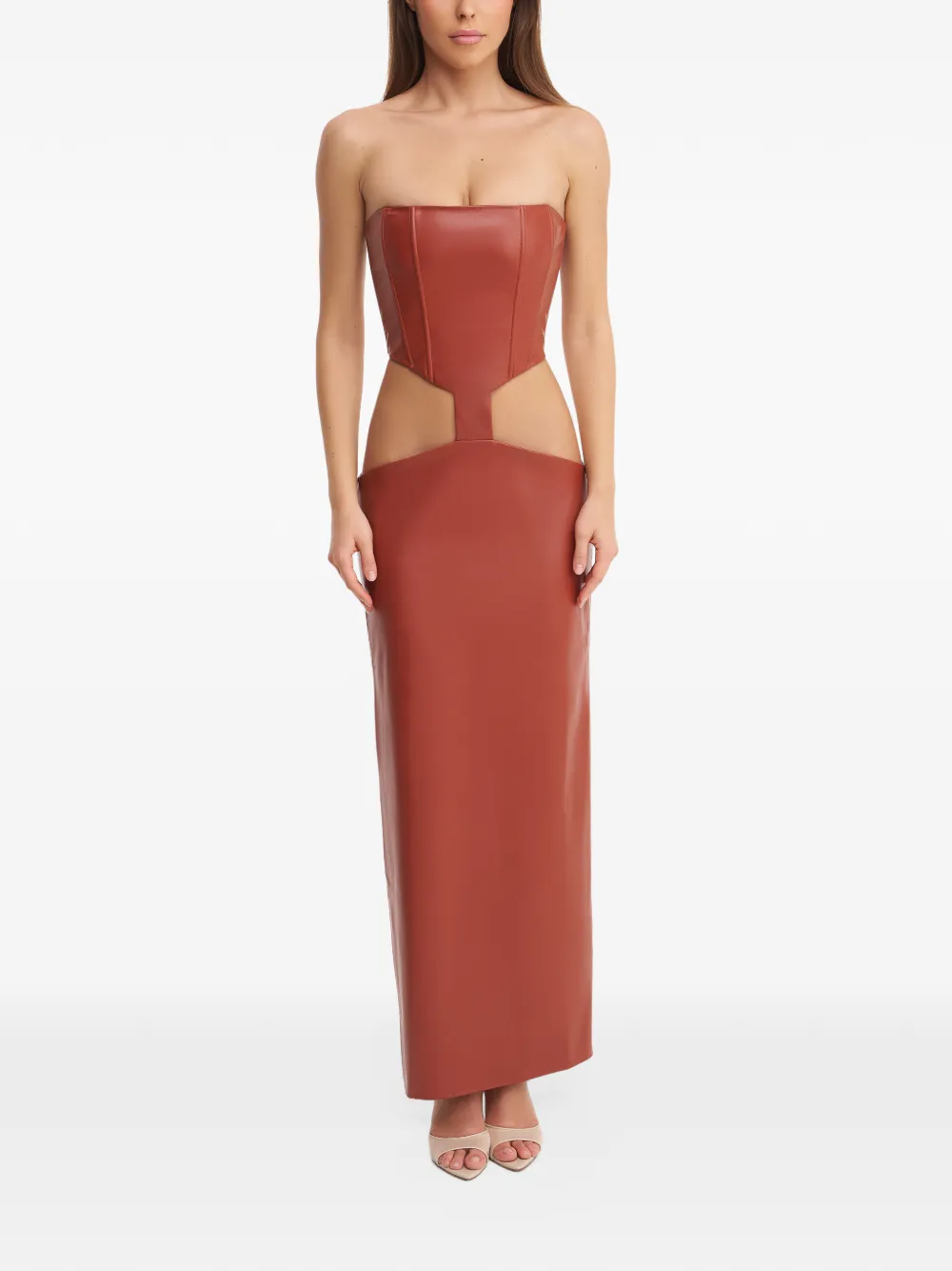 Lika cut-out corset dress Rood
