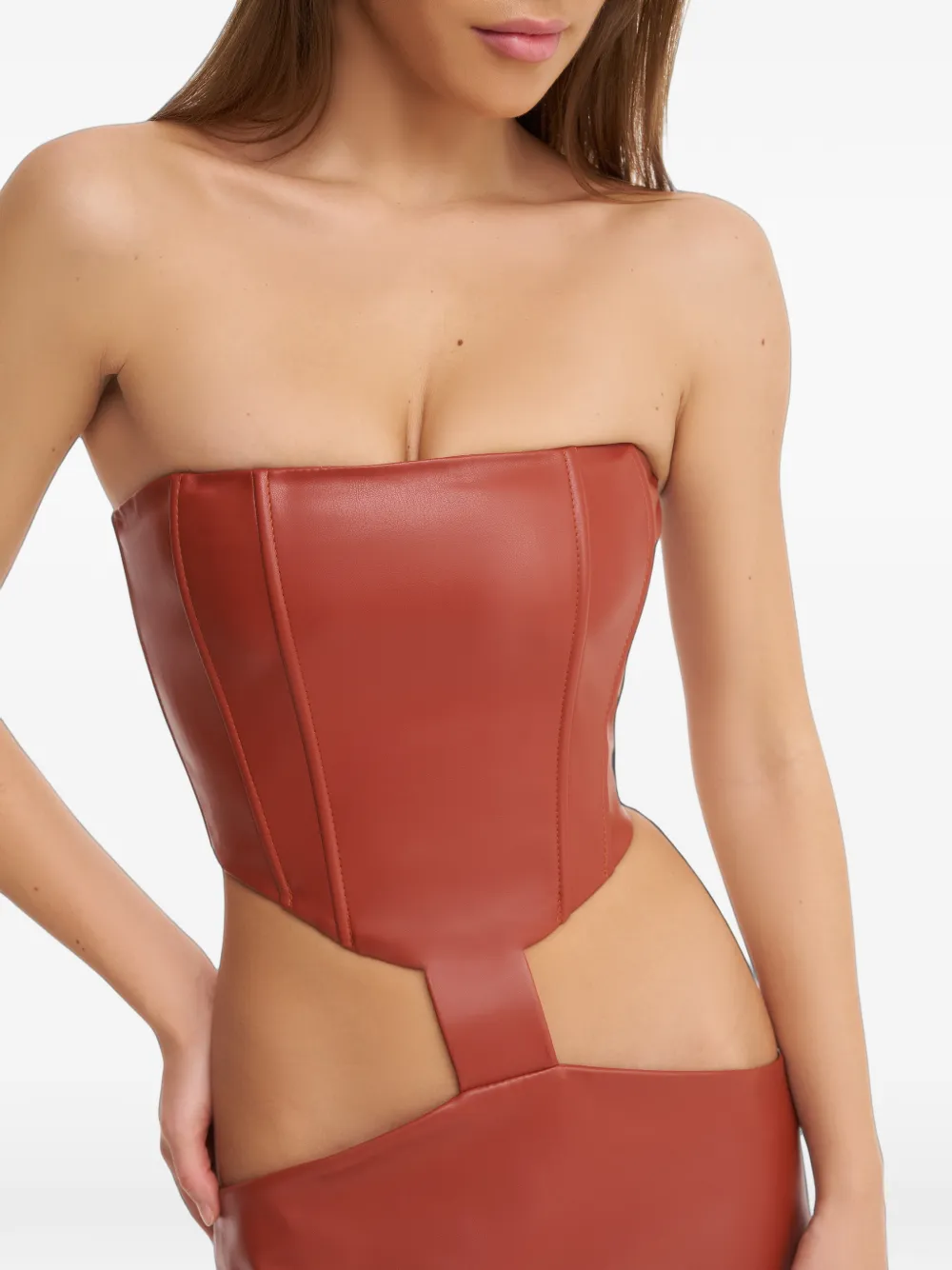 Lika cut-out corset dress Rood