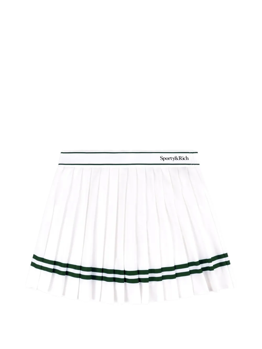 Sporty & Rich Plooirok met logoprint Wit