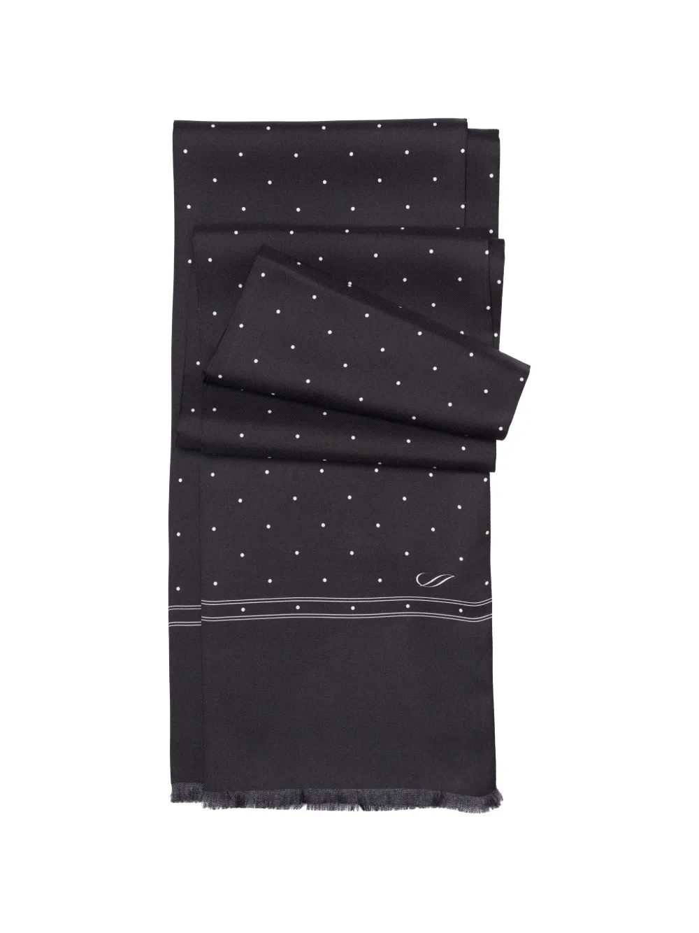 Elizabetta Savona polka-dot silk scarf - Nero