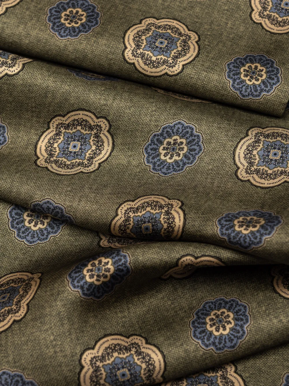 Elizabetta Buisvormige sjaal met medaillon-print Groen