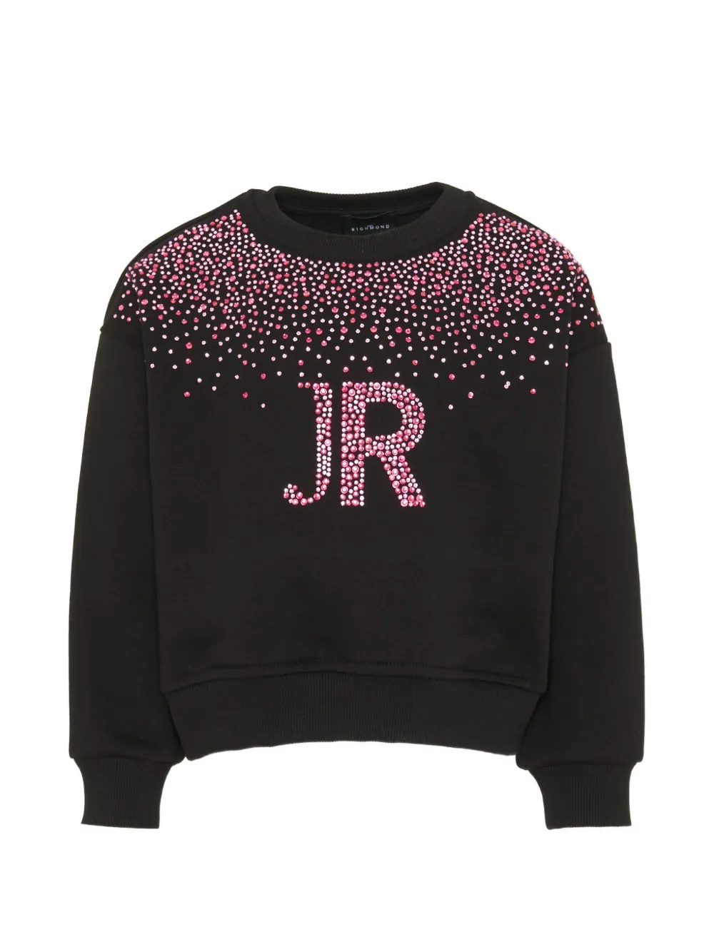 John Richmond Junior rhinestone-embellished logo-print sweatshirt - Nero