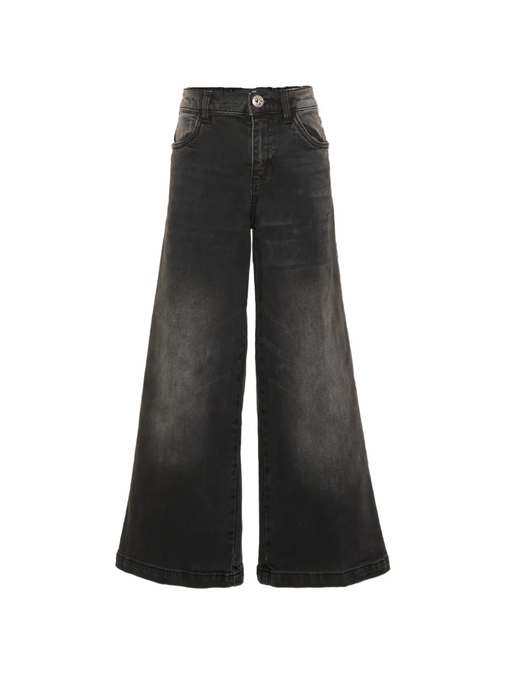 John Richmond Junior faded wide-leg jeans Zwart