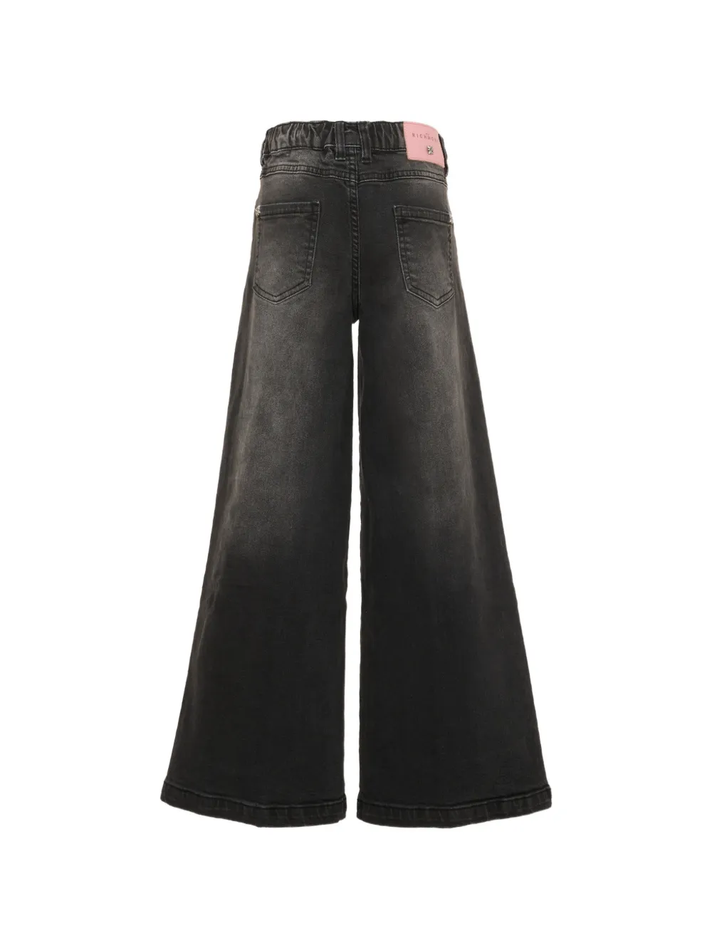 John Richmond Junior faded wide-leg jeans Zwart