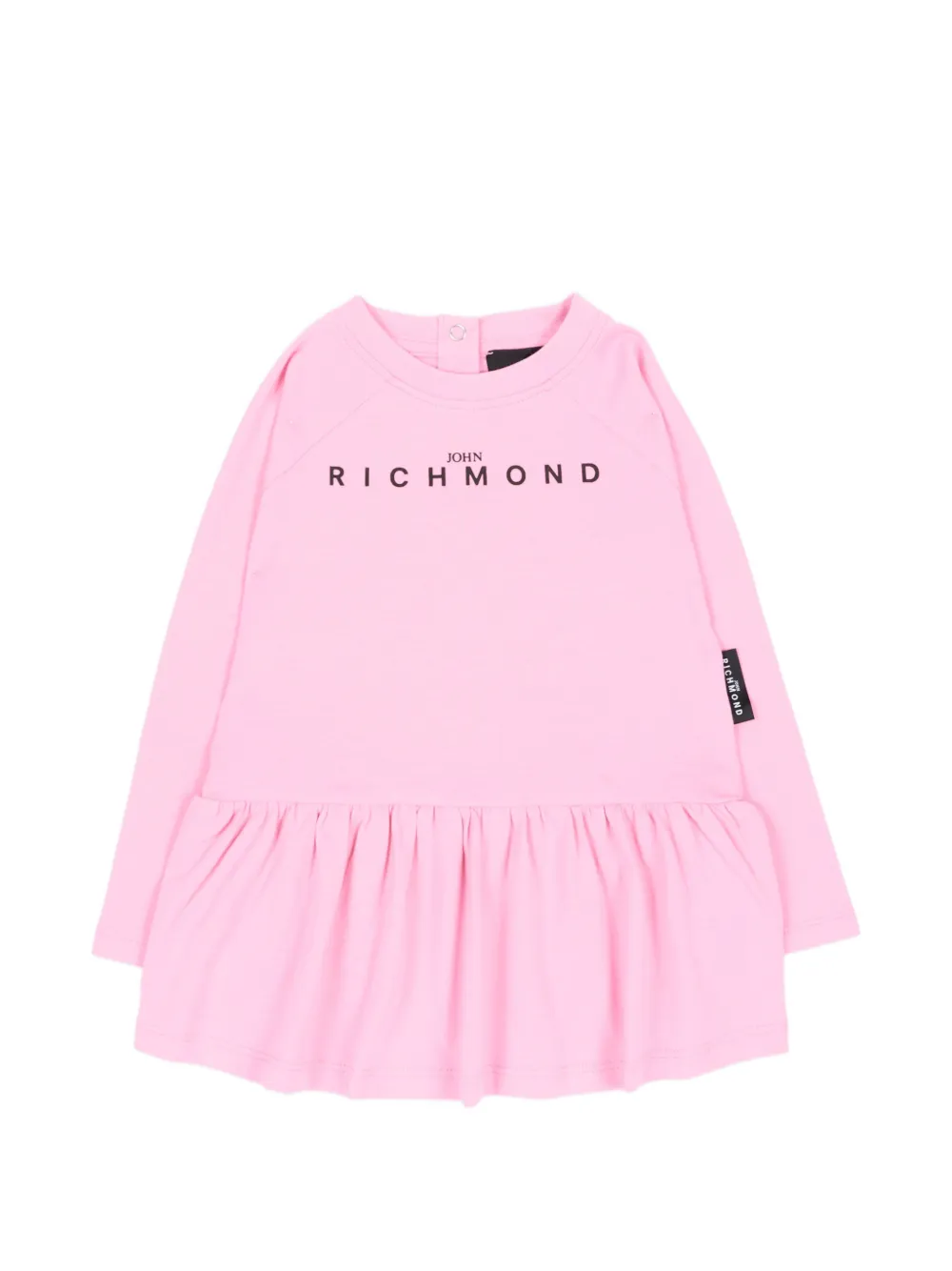 John Richmond Junior robe volantée à logo imprimé - Rose