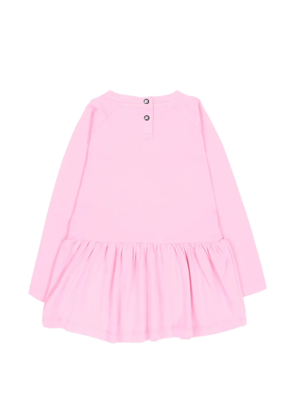 John Richmond Junior Jurk met logoprint en ruches Roze