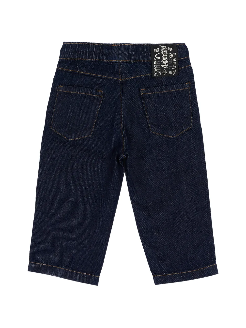 John Richmond Junior Jeans met trekkoord met logoprint Blauw