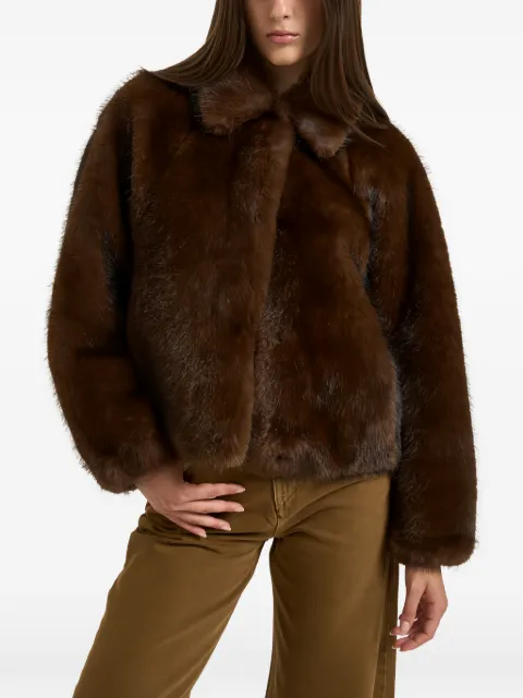 Valentini spread-collar textured coat