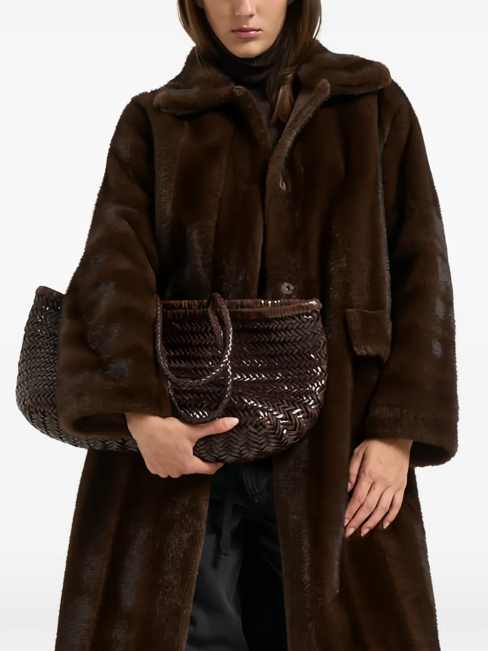 Valentini belted faux-fur coat