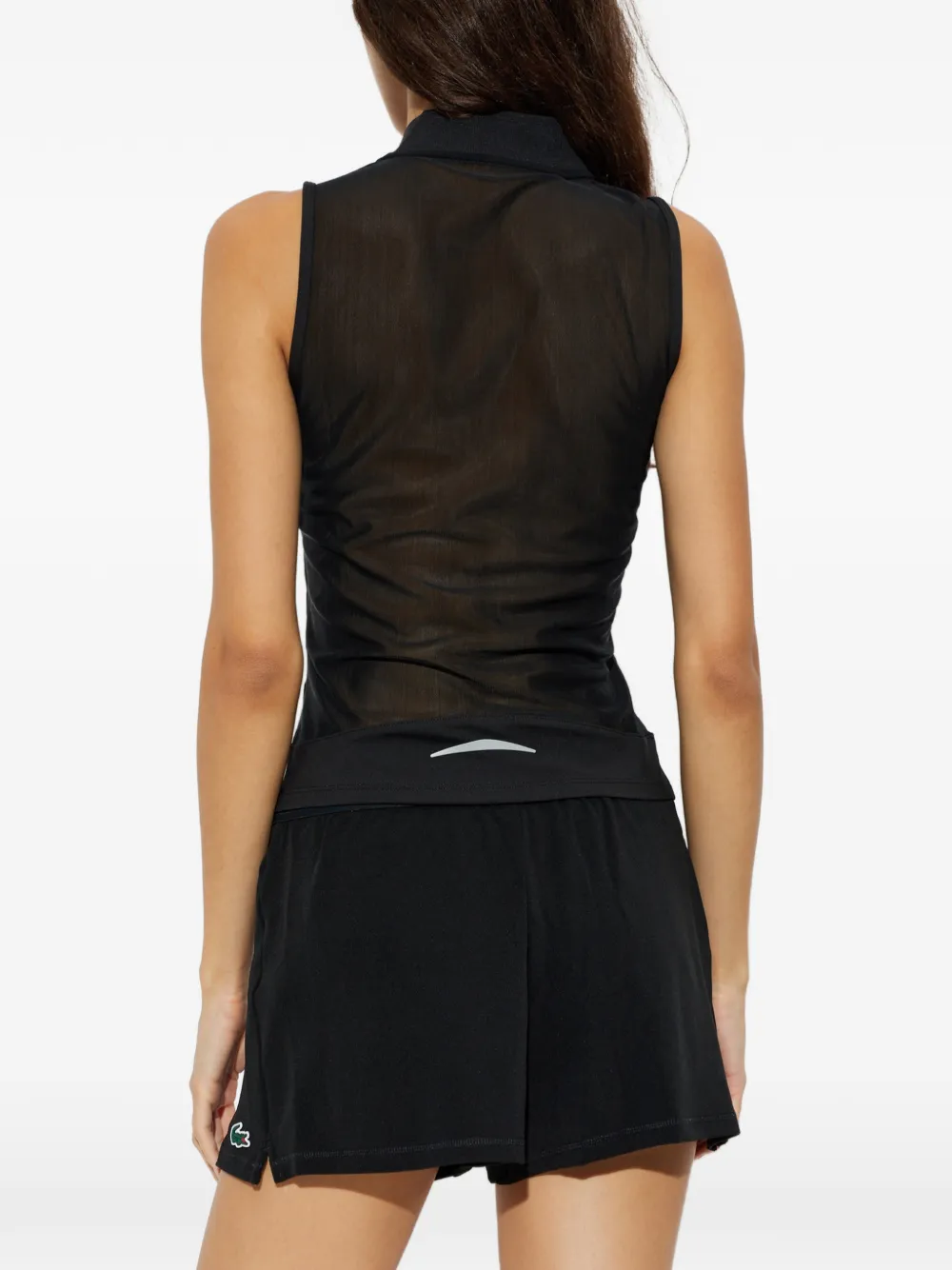 Lacoste Mouwloze performance top met ritssluiting Zwart