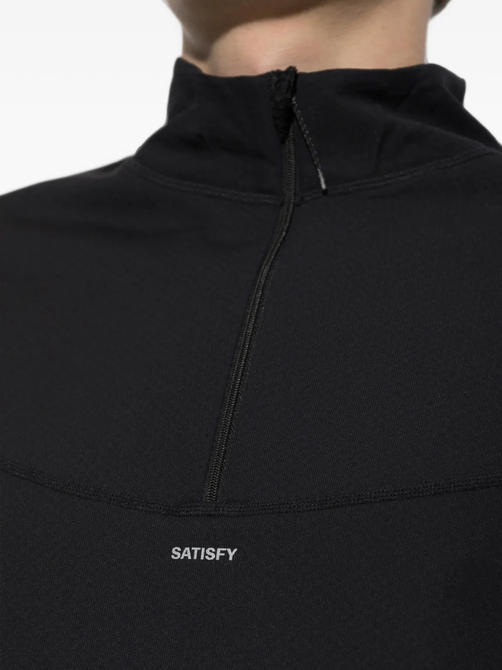 Satisfy FuzzFleece Octa T-shirt met halve rits Zwart