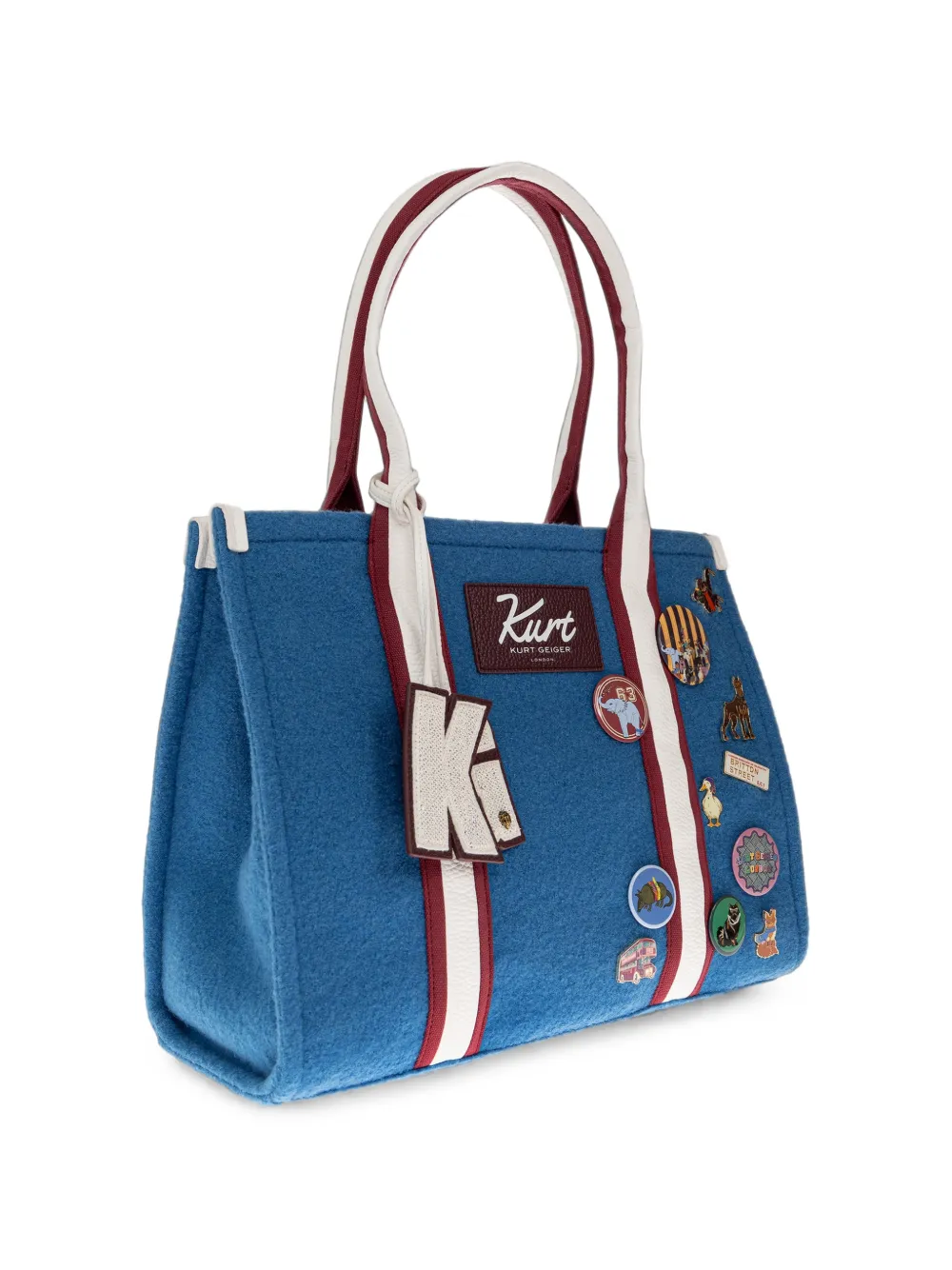 Kurt Geiger London Southbank shopper met patchdetail Blauw