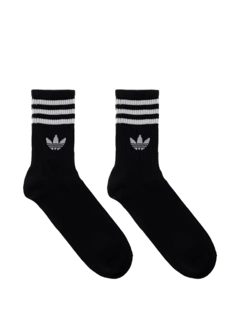 adidas Trefoil logo-embroidered striped socks set