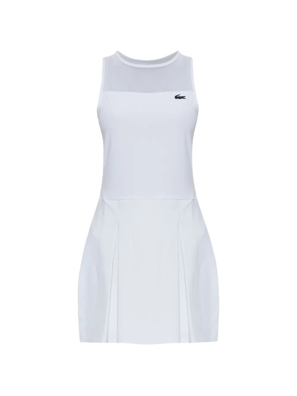 Lacoste pleated mesh-panel dress - Weiß