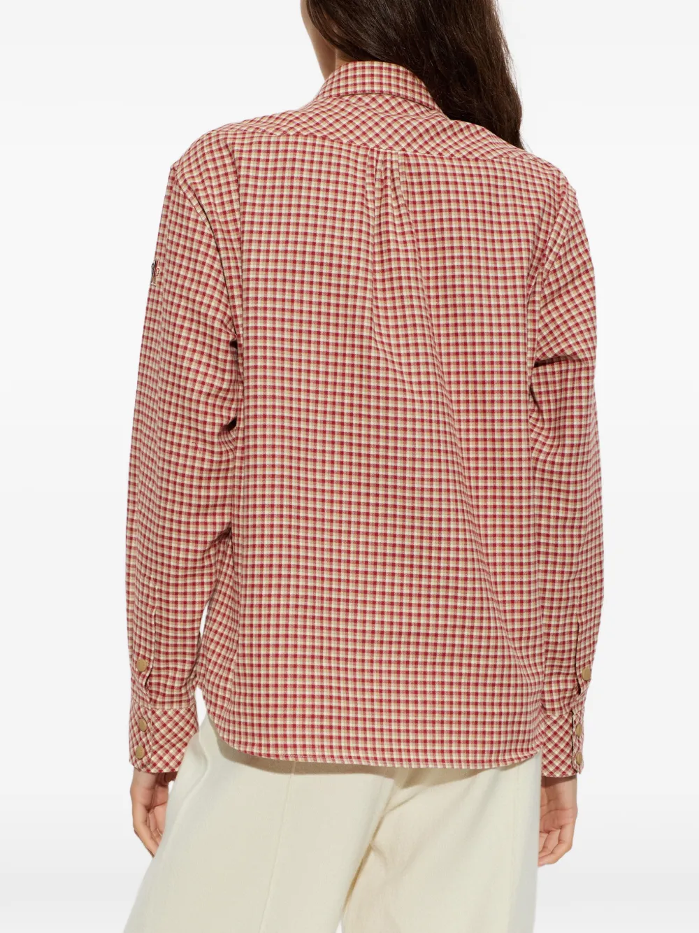 Moncler Grenoble Overhemd met gingham ruit Roze