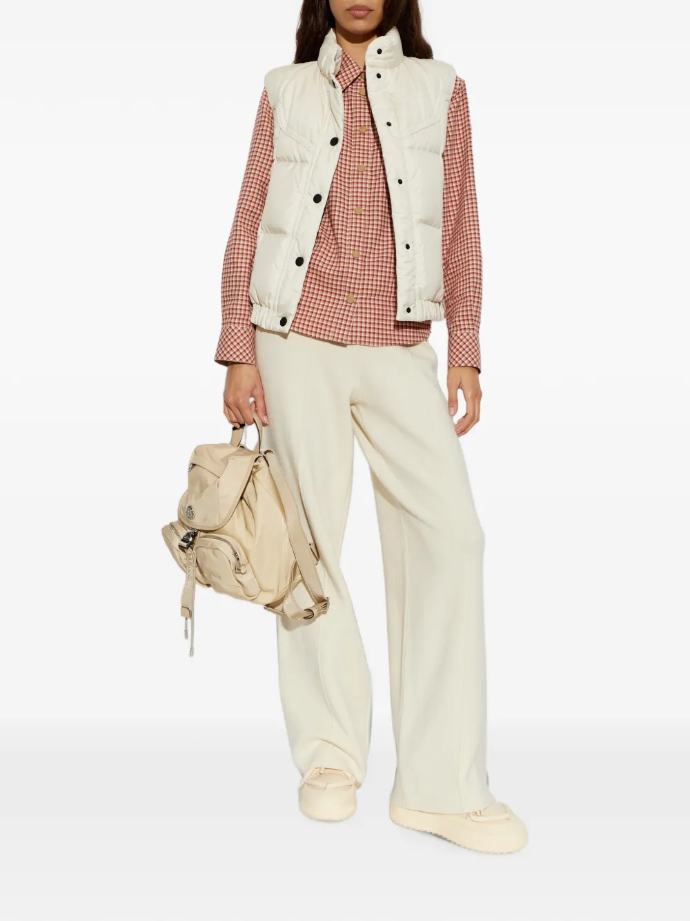 Moncler Grenoble Overhemd met gingham ruit Roze