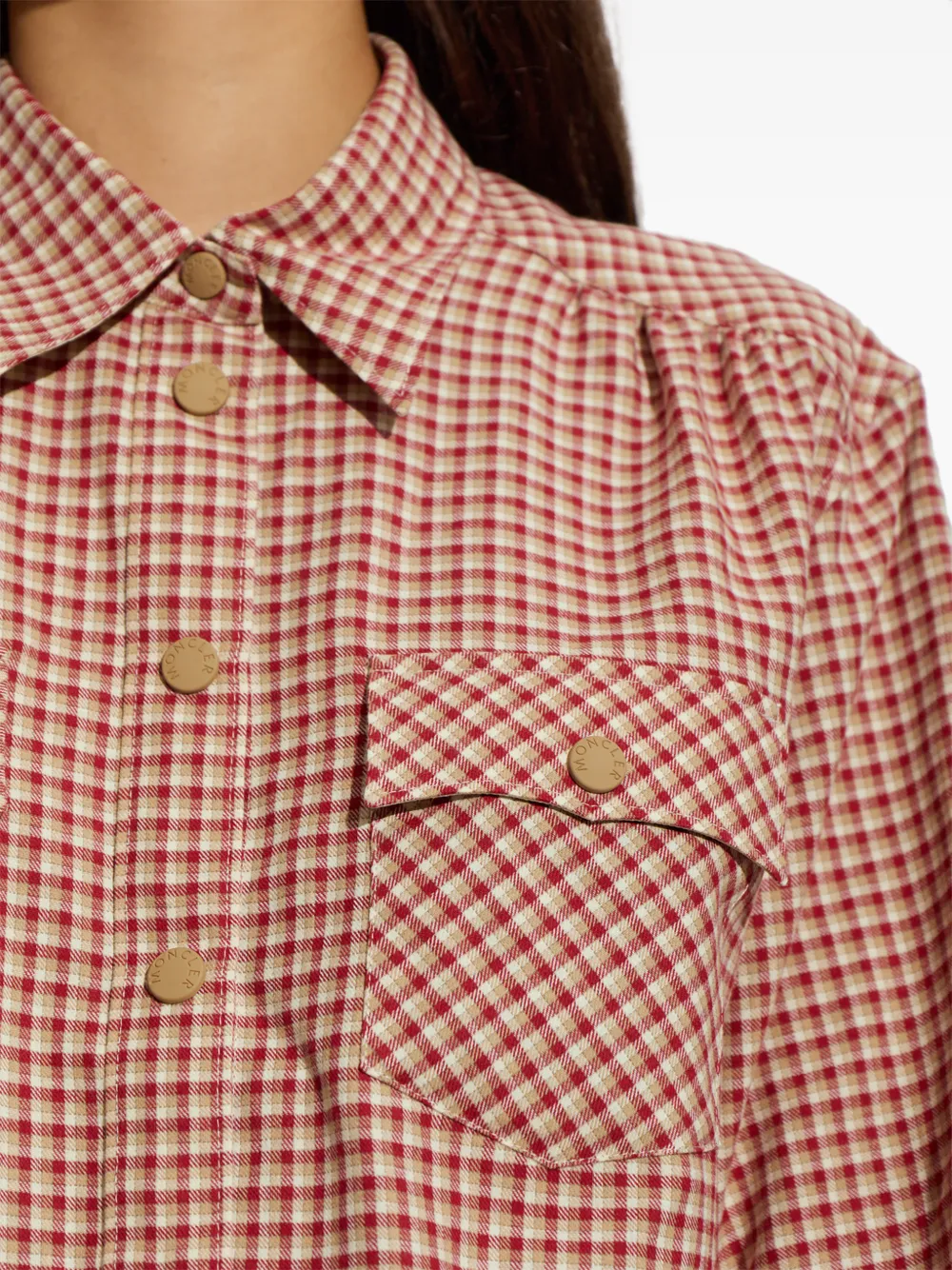 Moncler Grenoble Overhemd met gingham ruit Roze