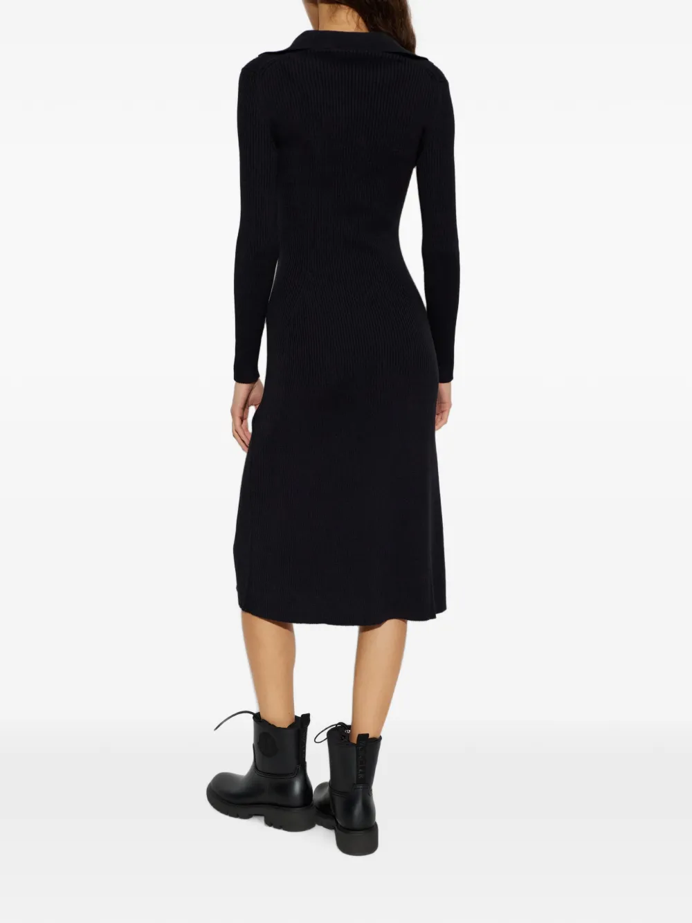 Moncler Geribbelde midi-jurk Zwart